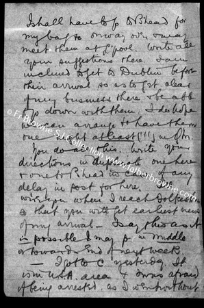 FIRST WORLD WAR CORRESPONDENCE FRANK TO WILL RE LEAVE 11 FEB 1919